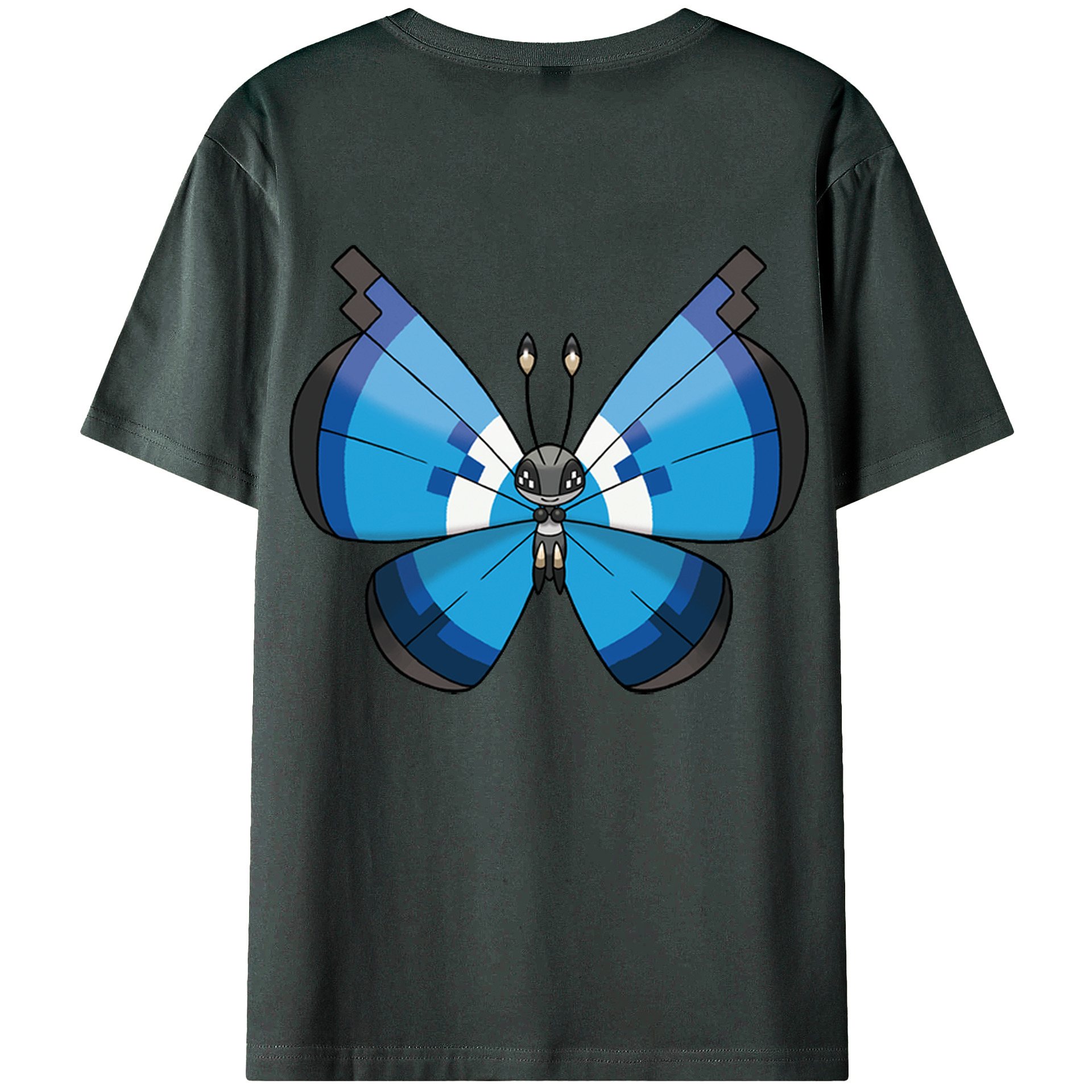 （画像用） ポケットモンスター Pokémon 綿100％ メンズ半袖Tシャツ（バックプリント） 通気性